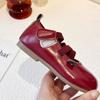 Korean version of students 2025 spring and autumn children's ballet style strap leather shoes soft sole girls foreign style Doudou shoes baby sin