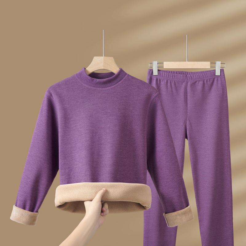 

Men s and Women s Winter Velvet Thermal Set - Thickened Mid-Neck Cold Protection for Middle-Aged and Elderly 3XL