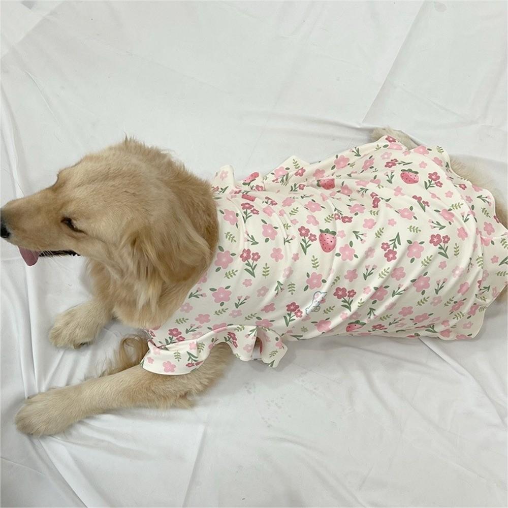 Fruit Print Pet Princess Dresses Flutter Sleeve Dog Summer Vest Cute Pet Pullover Spring Summer