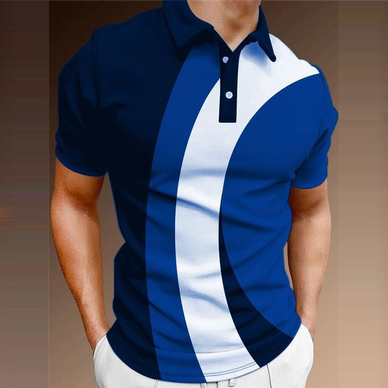 

Men s Golf Polo Shirt Short-sleeved Button T-shirt Top XXL