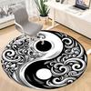 1pc Yin Yang Symbol Carpet, Round Non Slip Durable Large Size Office Carpet, Suitable for Office