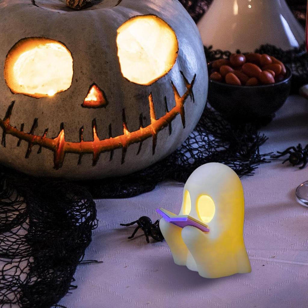 Reading Book Indoor Halloween Decorations Cute Can cast hazy shadows with lighting creative reading ghost desktop small ornament