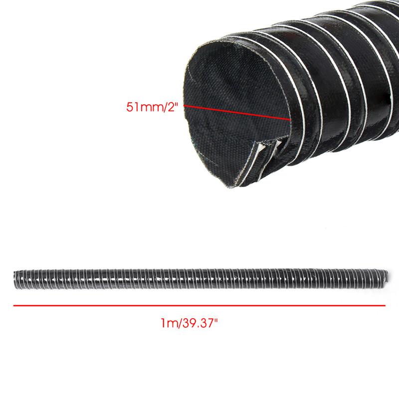 Car Hood Air Intake Pipe Ventilation Hood Air Intake Pipe 1m Air Ducting Hose Tube 76/70/63/60/57/51/45mm Flexible Filter Pipe