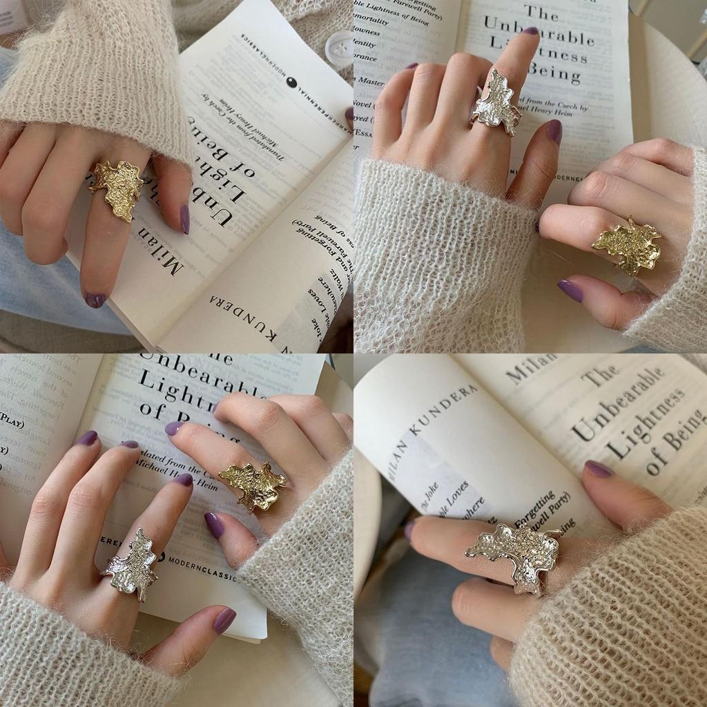 Korean Stylish Inspired S925 Open Ring With Textured Flame For Women Trendy