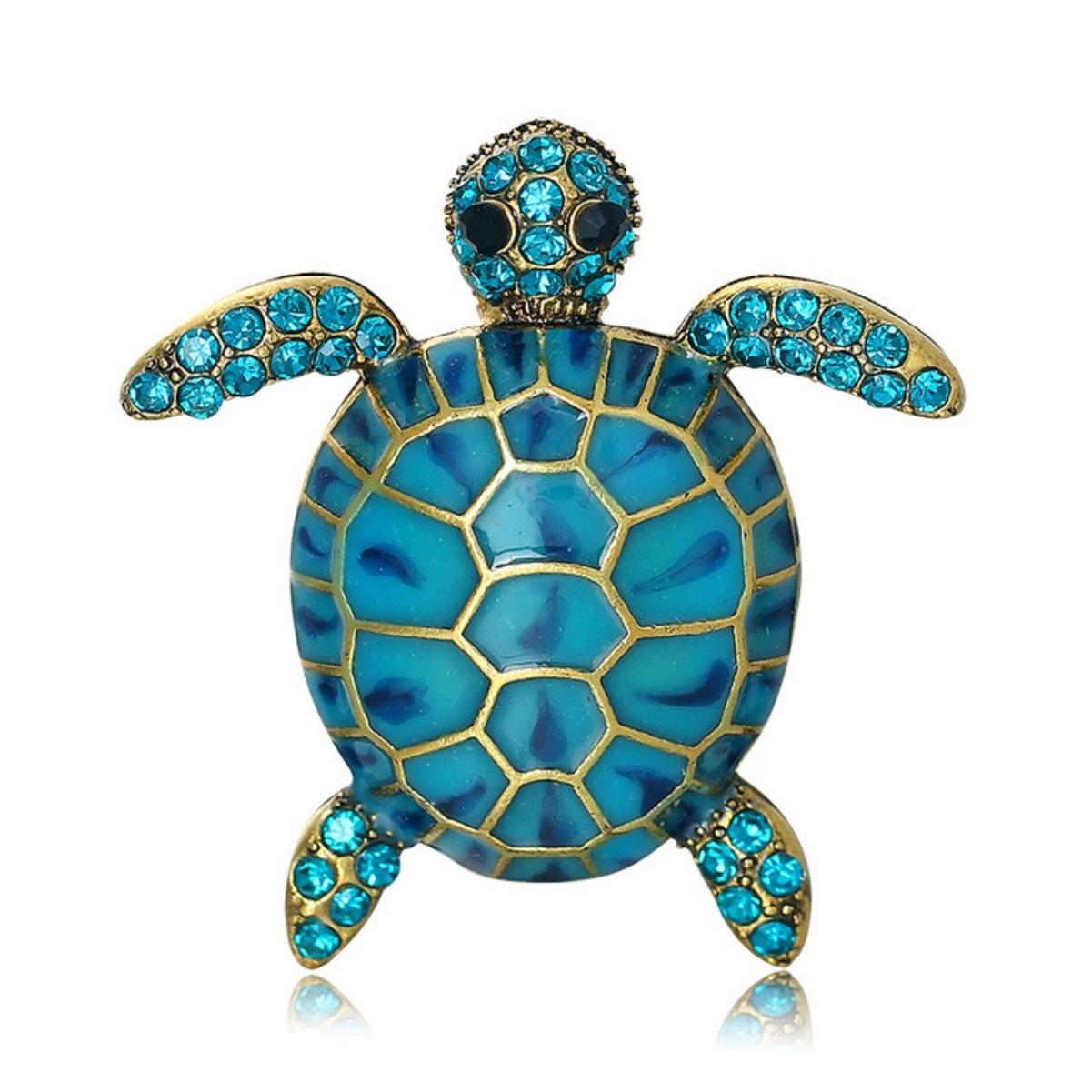 Модная Креативная Брошь Животное Черепаха Личность Преувеличение Алмазная Капельная Значок Ретро Булавка Аксессуар Брошь