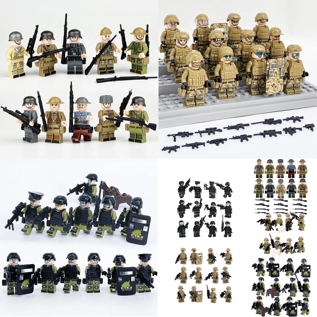 Special Forces Mini Action Figures Complete Set Of 12 With Movable Joints And Weapons