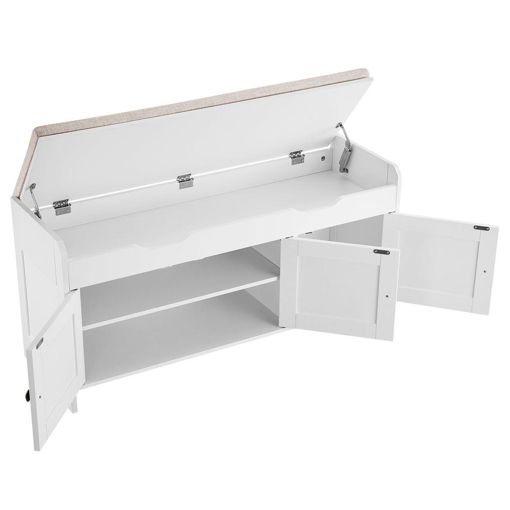 Shoe Bench, 1050 X 350 X 503 Mm Entryway Bench with Lift Top Storage and Seat Cushion, 250lbs Shoe Storage Rack with 3 Cabinets and Height Adjustable