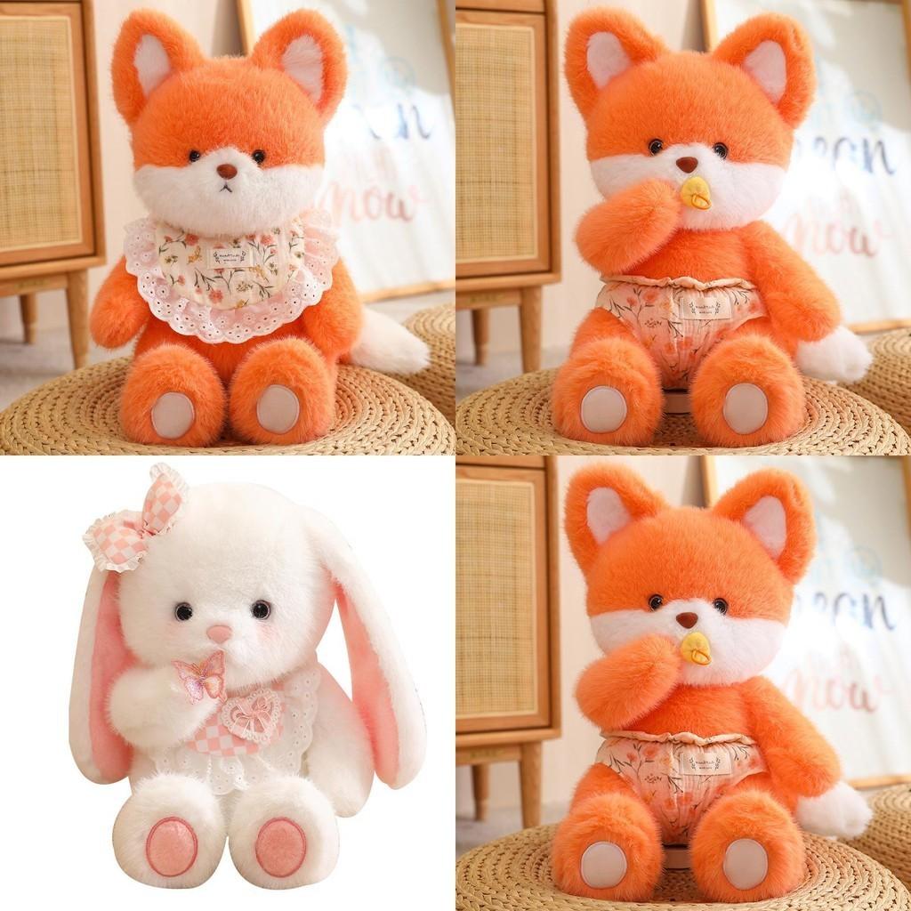 Cute Animal Fox Cat Bear Rabbit Plush Doll Stuffed Toy For Babies High Quality And Adorable