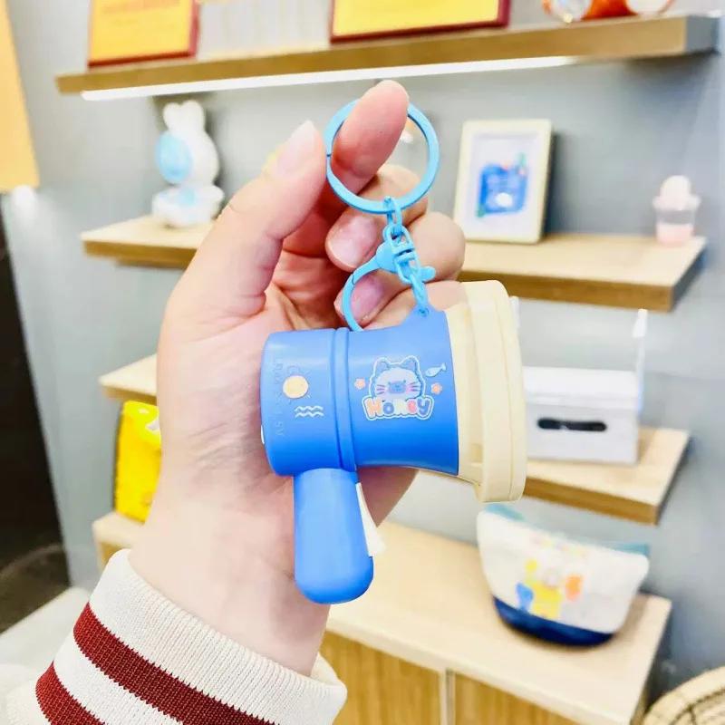 

Cartoon Mini Voice Recorder Keychain Handheld Megaphone Speaker Backpack Pendant Bag Hanging Charm Kids Birthday Gift синій
