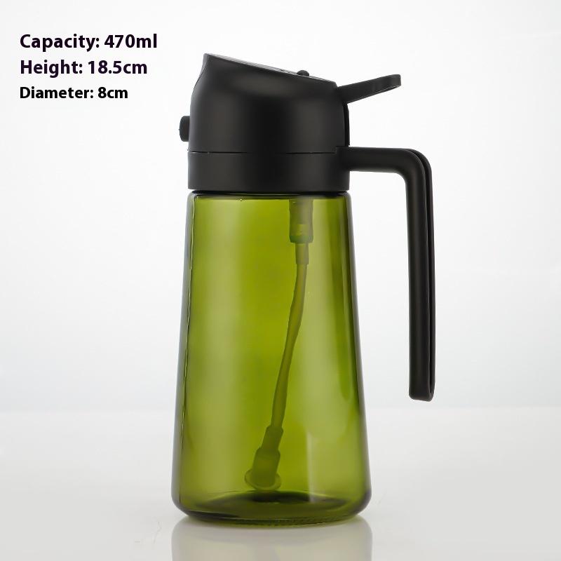 

470ml Kitchen Olive Oil Dispenser, 2in1 Olive Sprayer for Cooking Oils Dispenser, Home Air Fryer Outdoor Picnic Gadgets