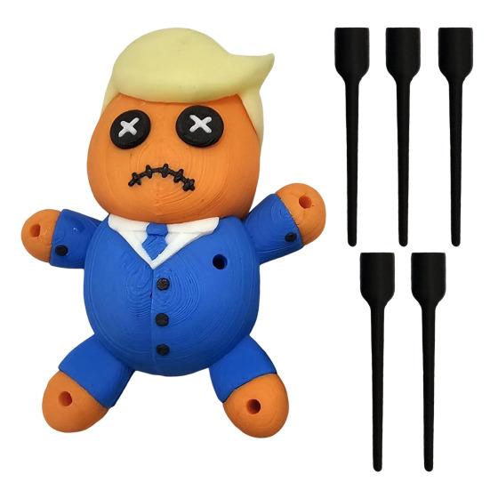 Voodoo Doll Gag Gift 3D Printed Voodoo Doll Figurine with Pins Desk Ornament Stress Relief Toy Prank Gift for Men Women