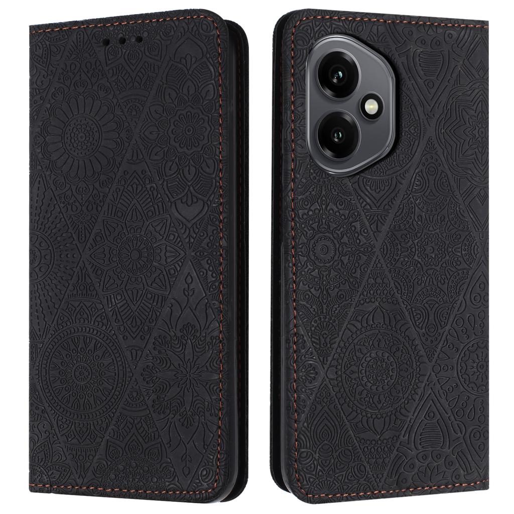 For Honor 400 5G (Global) Case Imprinted Flower Wallet Stand Leather Phone Cover