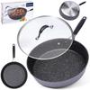 Granite Non-Stick Frying Pan with Lid 28cm