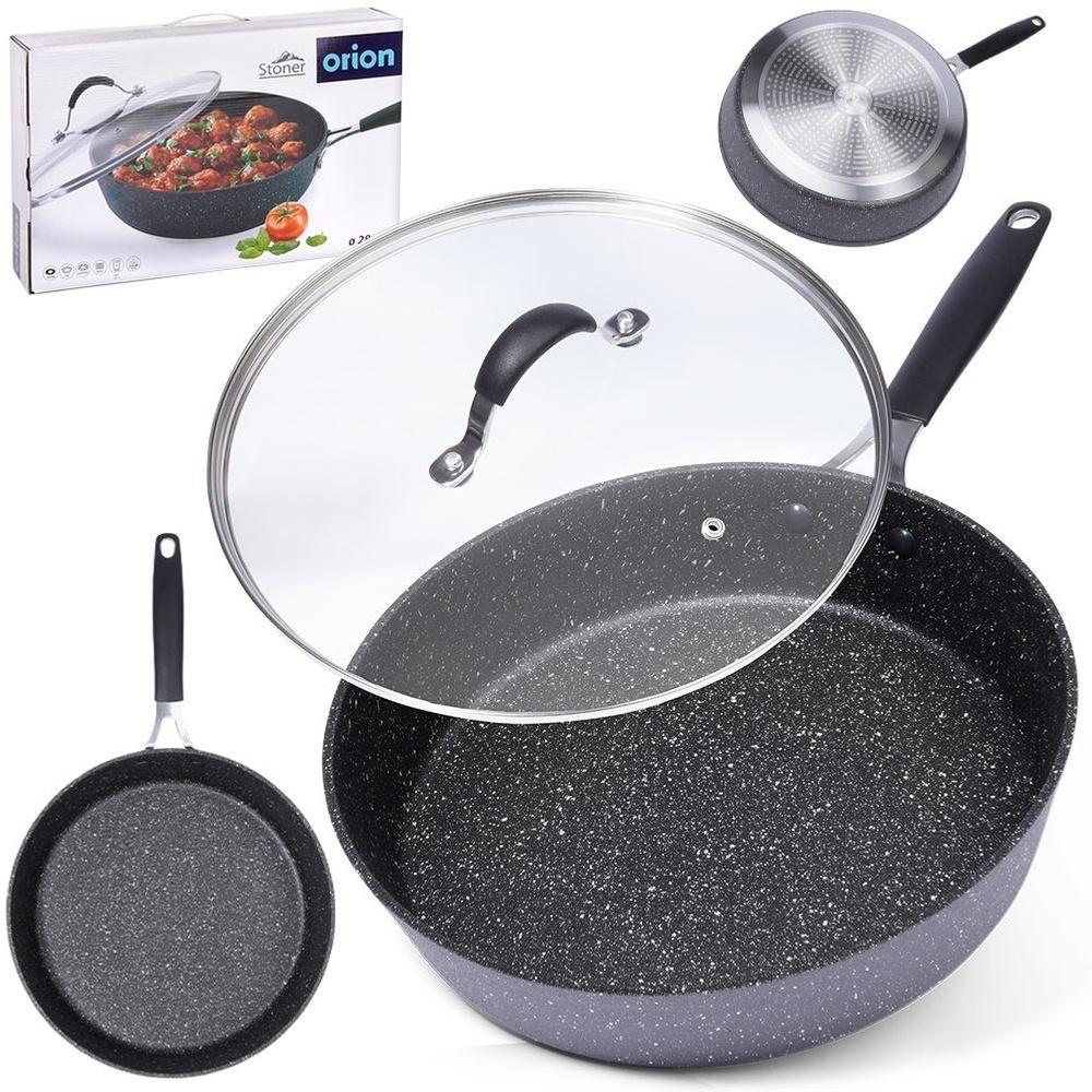 Granite Non-Stick Frying Pan with Lid 28cm