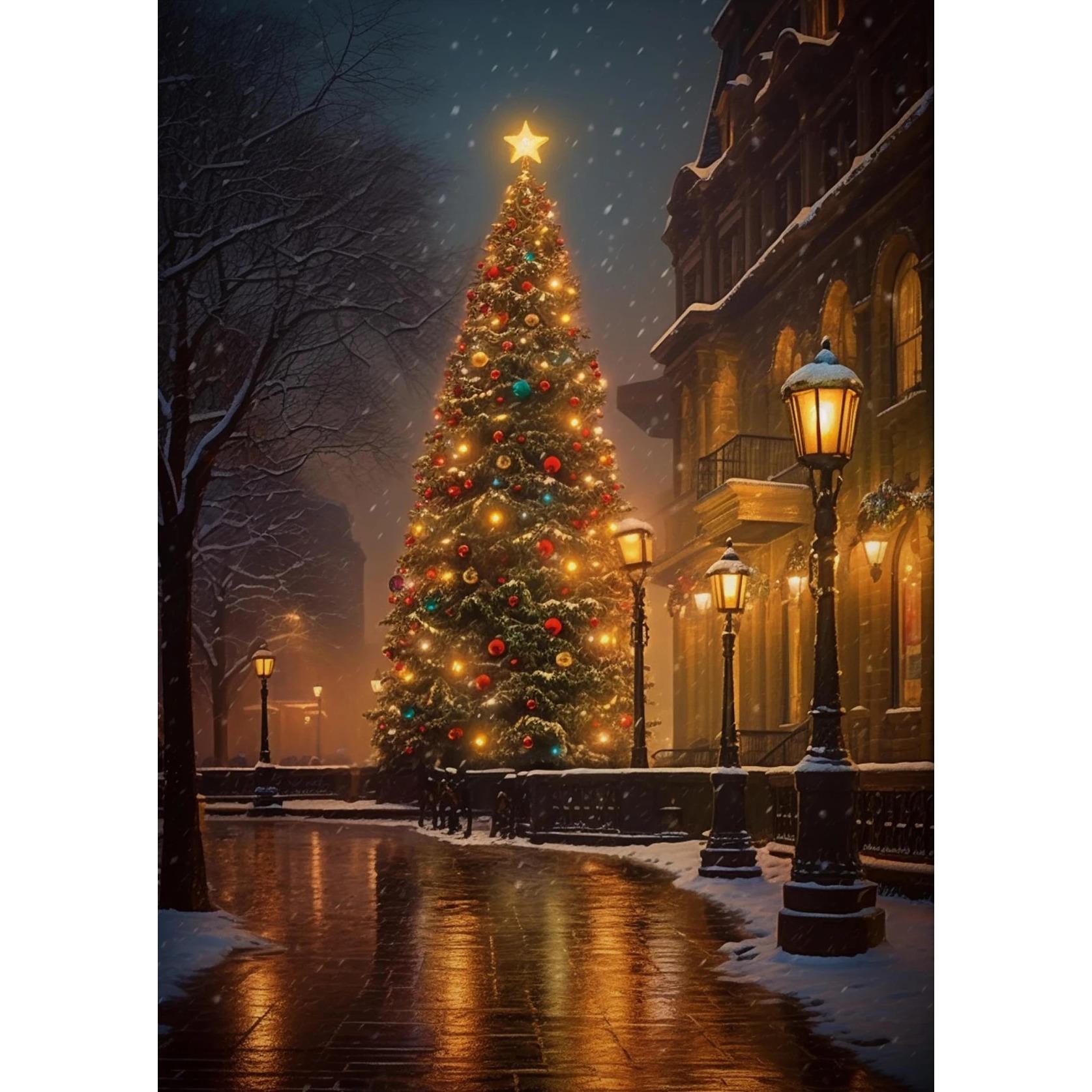 

Вінтажний Золотий Привидний Різдвяний Дерево Готичний Постер Друк Настінне Мистецтво Картини Полотно Живопис Вітальня Спальня Домашній Декор Подарунок 30x45cm No Frame