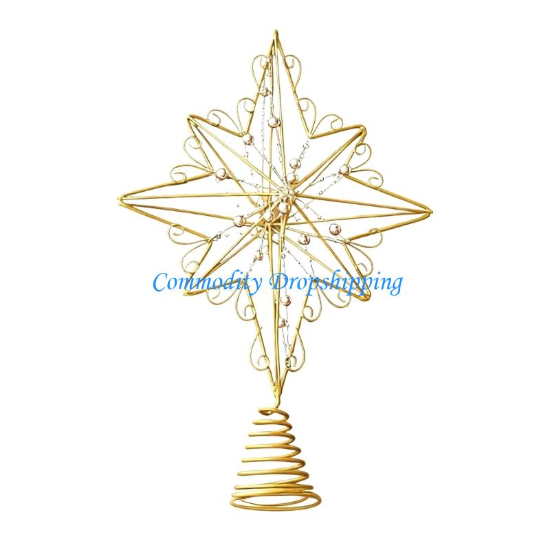 Y5JC Decorative Christmas Tree Toppers Metal Decoration for Indoor Outdoor Use Seasonal Party Supplies