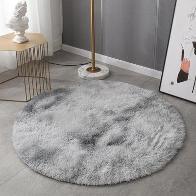 Round Tie-dye Silk Wool Carpet Home Bedroom Living Room Coffee Table Computer Chair Cushion Easy Ground Board Care
