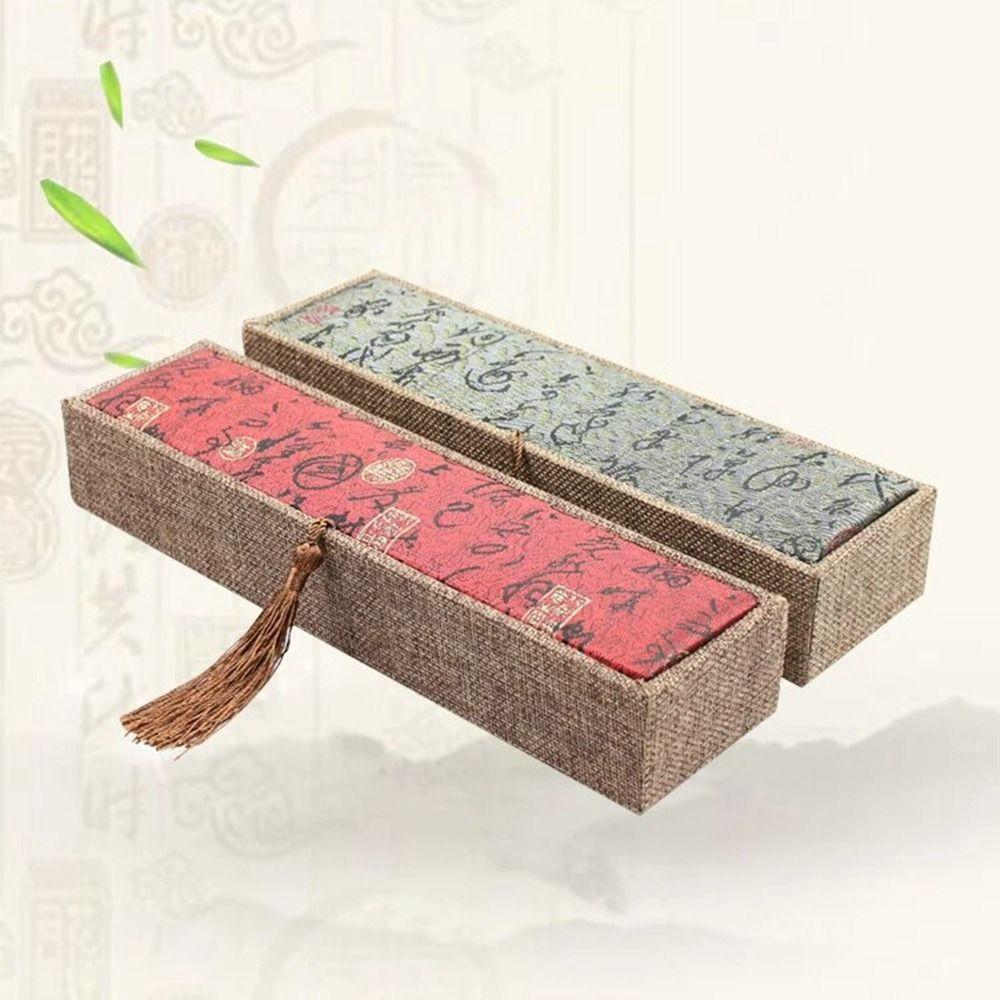 Hanmade Linen Tassel Jewelry Box Chinese Style Fabric Necklace Storage Box  Women