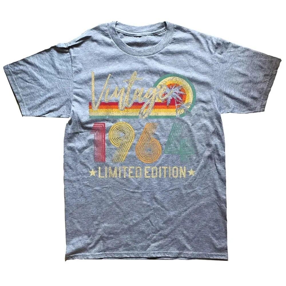 2024 Unisex Women Birthday Anniversary T-shirts 1964 60 Years Old Limited Edition Vintage Cotton T Shirt Gift Short Sleeve Tee Tops