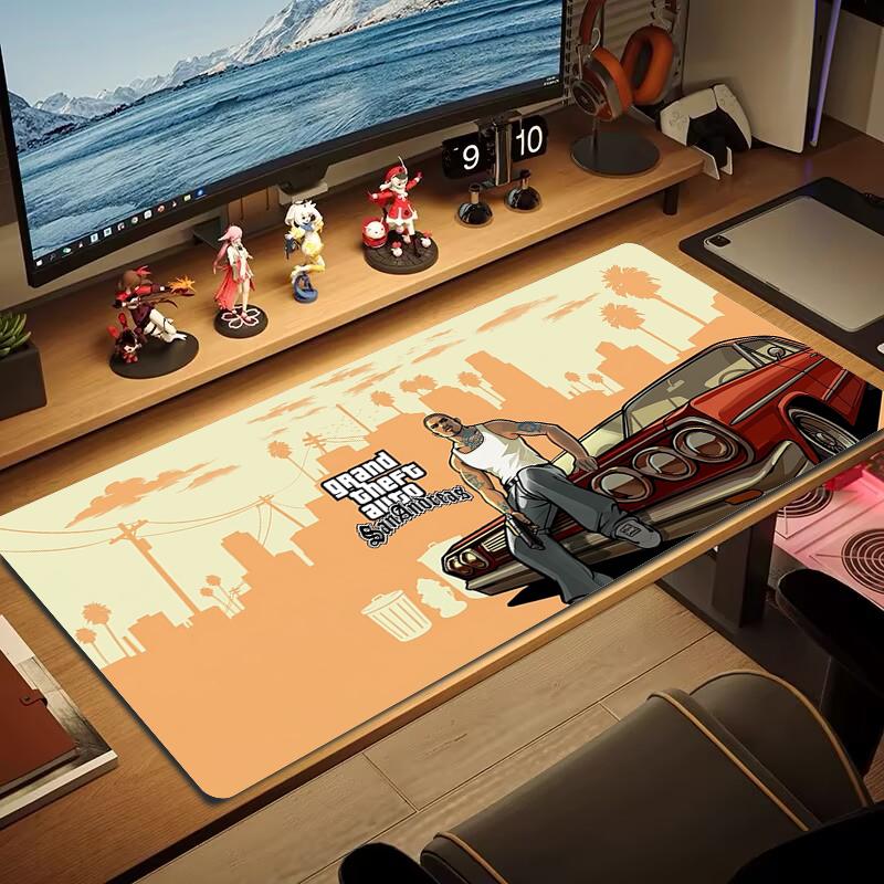 Grand Theft Auto Mouse Pad Large Gaming Table Cushion Non-slip Laptop Tablet Big Mousepad XXL Mat Mini PC Playmat With Lock Edge