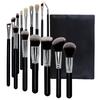 HMU Blind Drop Shipping Soft 12pcs Pink Wood Handle Good Quality Custom Logo Makeup Brushes Set