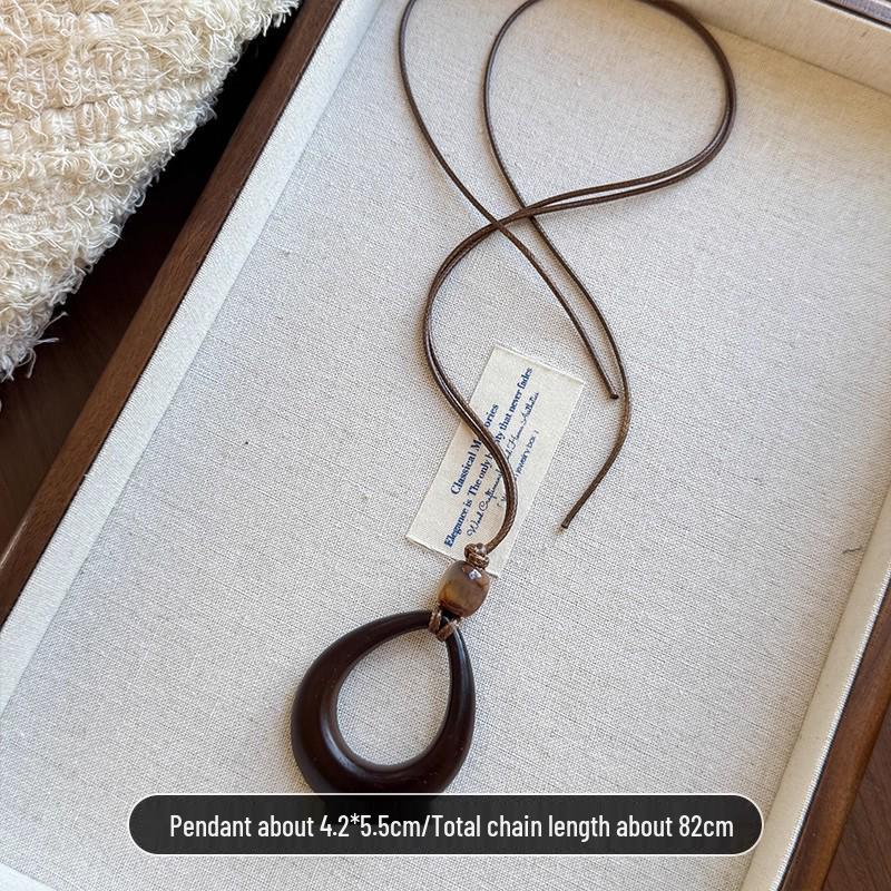 Bohemian Ceramic Necklace: Vintage Ethnic Long Sweater Chain & Zen Choker