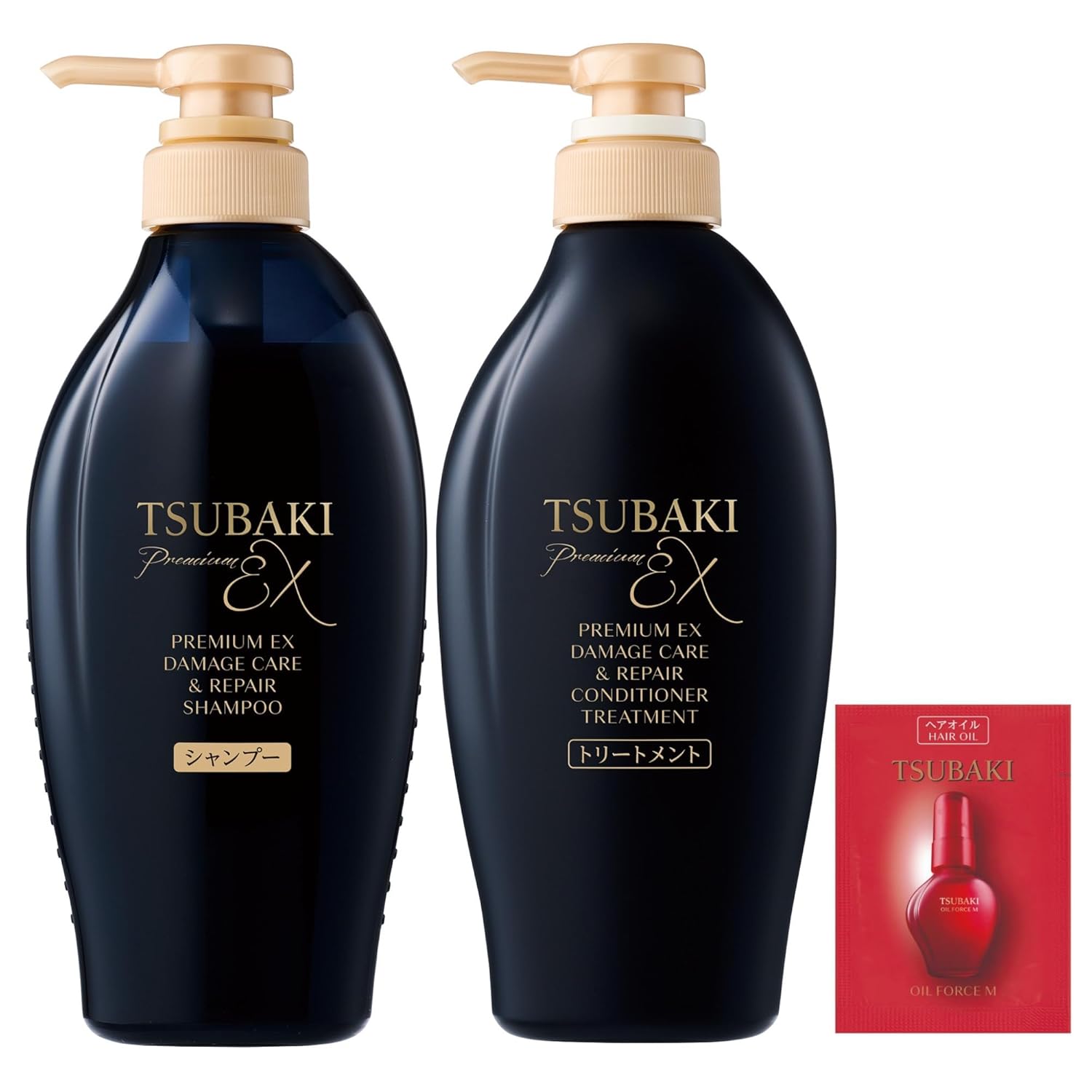 Tsubaki shampoo treatment set bottle + bonus premium EX damage care repair oil force smoothness perm color conditioner