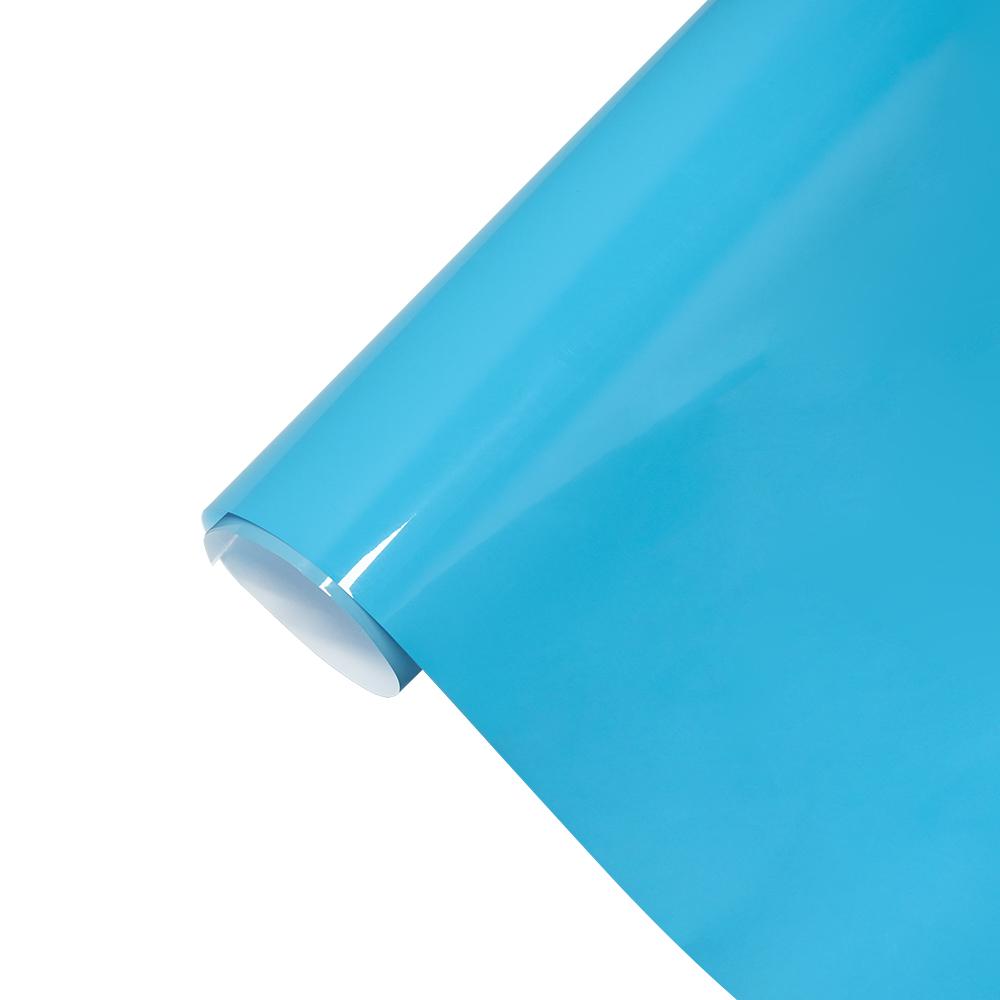1.52mX1/3/17m Vinyl Film Bright Light Blue Wrapping Car Vehicle Body Wrap Decal Roll PET Auto Motorcycle Truck DIY Sticker Decor
