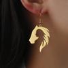 Lucktune Pferdekopfsilhouette Mädchen Hängeohrringe Edelstahl Niedliche Tierohrringe für Damen 2025 Trendiger Schmuck Partnergeschenk