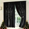 2PCS Blackout Curtains Dark Sword Print Polyester Rod Pocket Top for Bedroom Office Living Room Home Decor