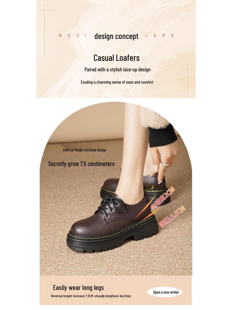 Dámské univerzální mokasíny s kulatou špičkou - Skrytý podpatek, Robustní podrážka, Jarní móda 2025