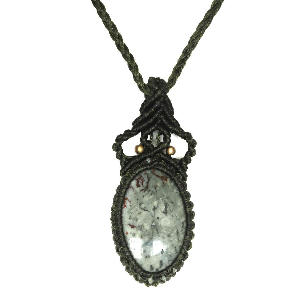 Jasper Macrame Handmade Necklace Gemstone Jewelry Thread 20-36''Ad Pendant