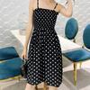 2023 Sommer Blumenbedrucktes Chiffon Mini Kleid Damen Lässig Mode Spaghetti Träger Ärmellos Elastisches Hochtaillenkleid