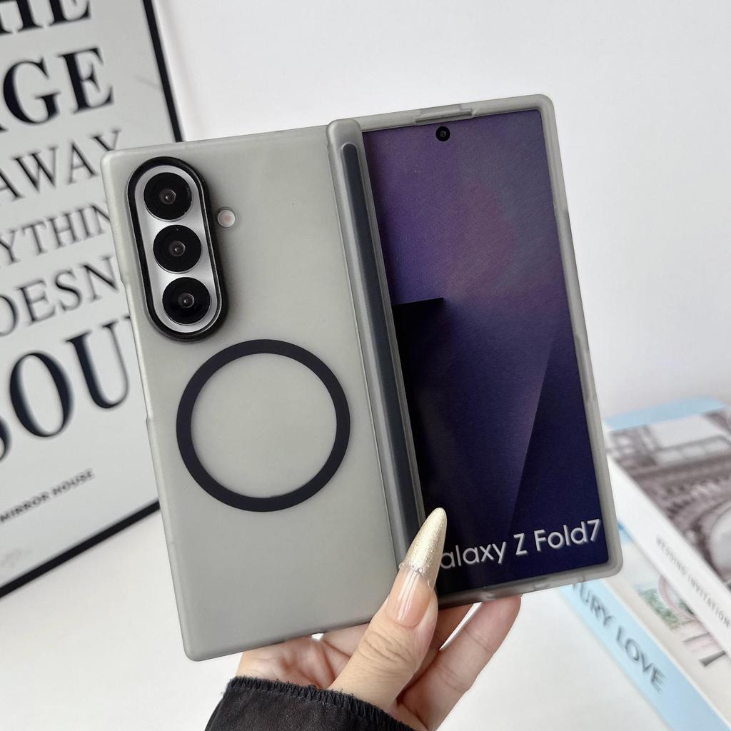 Samsung Z Fold7 Magnetic Phone Case with Mirror Shield & Rotating Stand with Front Frame Protection