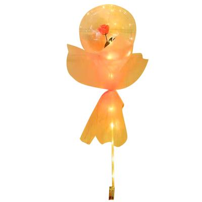 Mazzo di Palloncini Luminosi a Forma di Rosa, Mazzo di Palloncini Trasparenti, Regali per San Valentino con Cartoncino e Carta Velina
