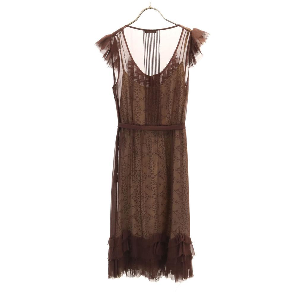 TOCCA silk No sleeve Sheer one piece 999 Brown Women Used