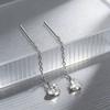 925 Sterling Silver Earrings For Women Trendy Geometric Zircon Long Chain Earring Jewelry Prevent Allergy Party Gift Accessories
