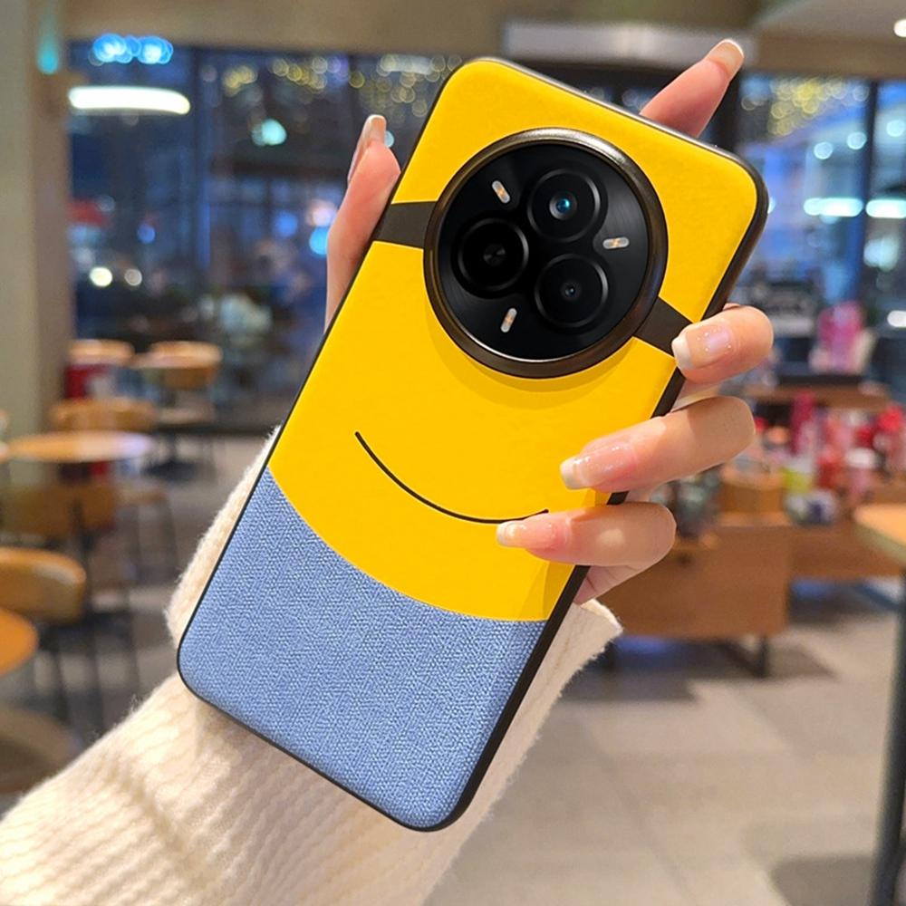 For Realme 14 Pro+ 5G Case Big Eye Yellow Creative Design Leather+PC Phone Cover