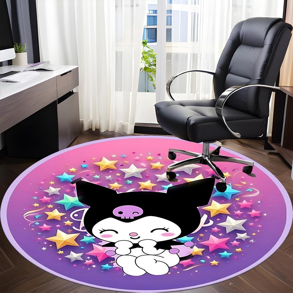 1pc Kuromi, Starry Night Chair Carpet for Office, Indoor Non-Slip Polyester Fiber Carpet,  Machine Washable, Durable Construction yy251205136