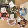 6Pcs Hair Ties Soft Woolen Woven Elastic Hair Bands Braided Design Ponytail Bun Hair Ropes with Pom Poms Hair Accessories