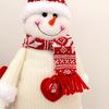 Yousheng Christmas Plush Doll Decoration Stuffed Standing Snowman/Santa Claus/Elk Figurine with Retractable Long Leg for Holiday Winter Home Table