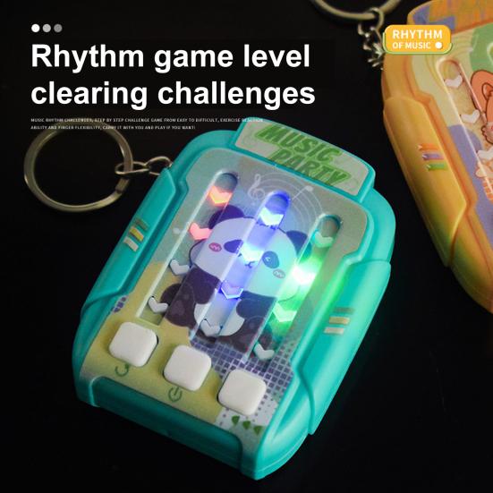 Fast Push Rhythm Game Machine with Music Light Stress Relief Electric Handheld Musical Challenge Toy Kids Adults