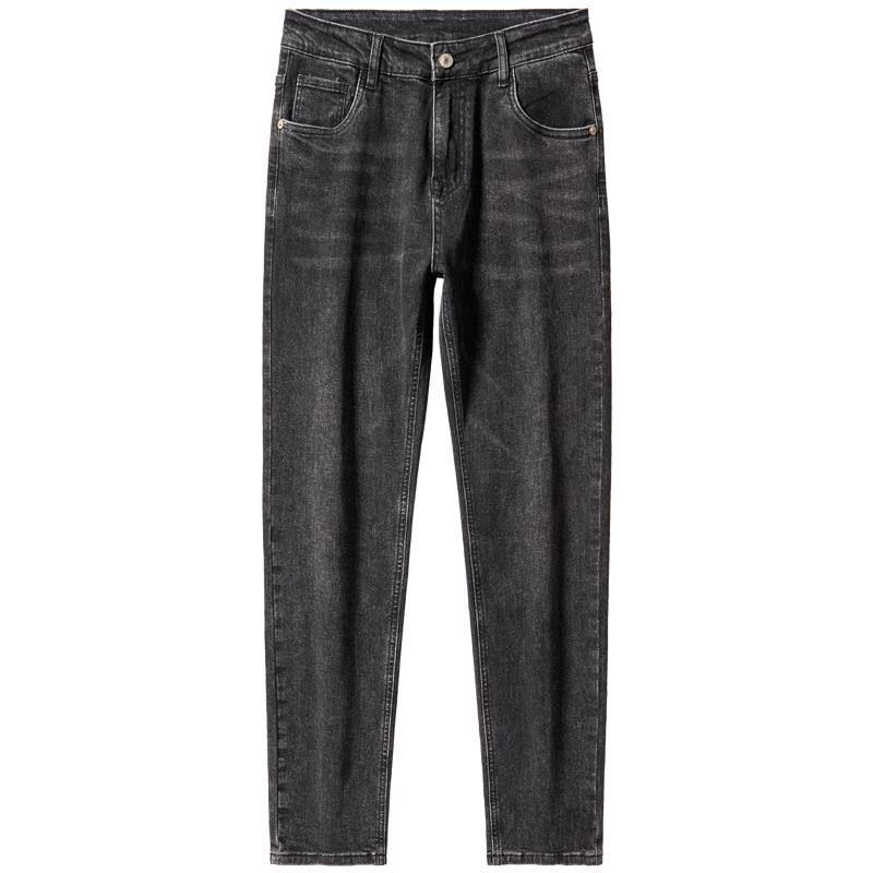 Foreign Trade Surplus Spring and Autumn New Style Gray Retro Jeans for Men, Heavyweight Straight Loose Fit, Stretchy, Cool Casual Long Pants