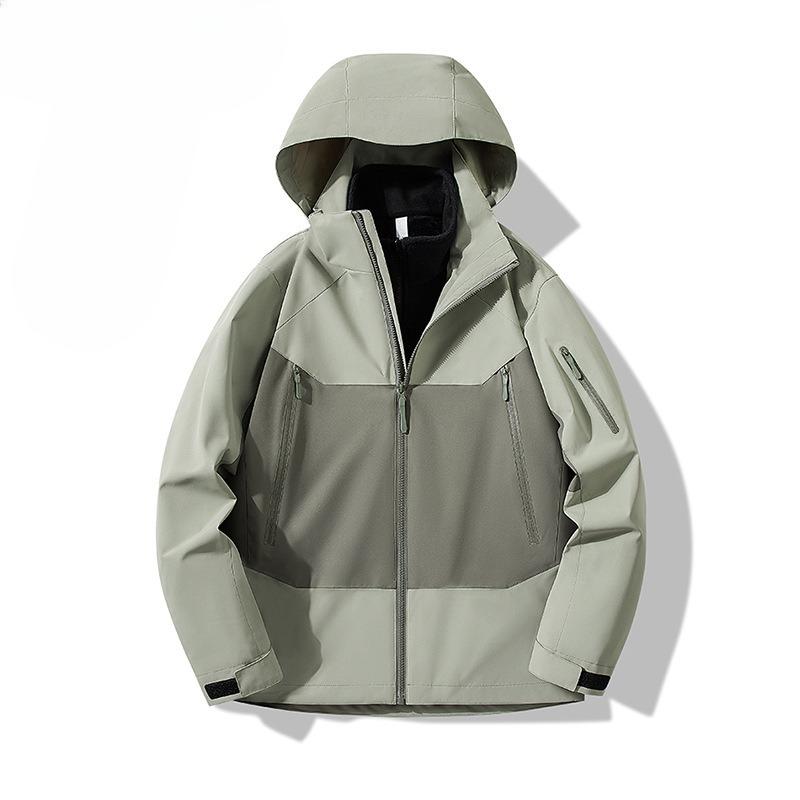 Three-in-one Jacket Outdoor Windproof and Rainproof Two-piece Mountaineering Suit for Men In Autumn and Winter