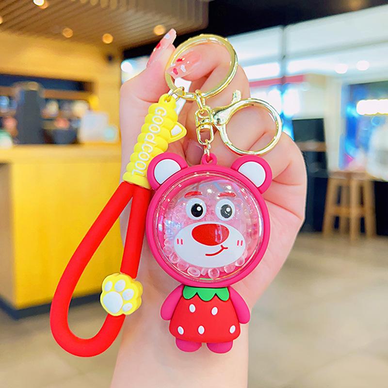 Cute Cartoon Cat Scented Bead Keychain Long Lasting Fragrance Backpack Charm Creative Small Gift Pendant