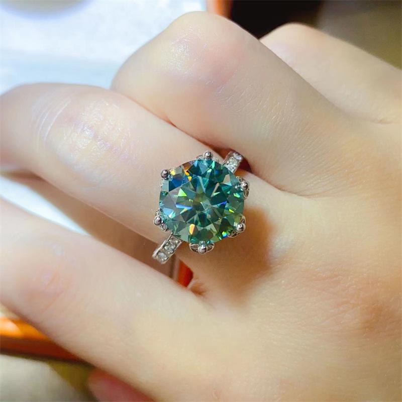 Green Moissanite Women s Ring - 5 Carat European & American Style Size 13