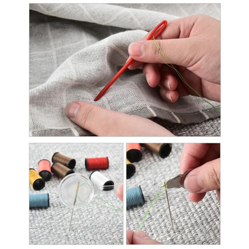 172/127/63/10Pcs/set Sewing Kit with Threads Needles Scissors Tape Measure Buttons Storage Bag Portable Travel Sewing Box Tools