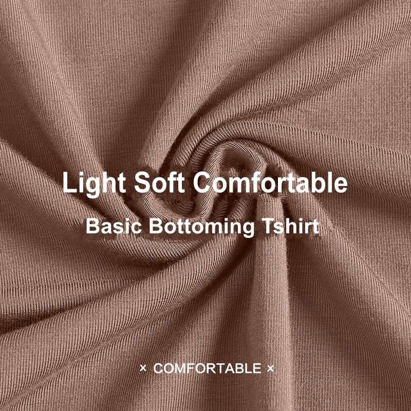 Modal Solid Basic T-skjorte O-hals Langermet Dame Høstbunn T-skjorter Alle match T-skjorte Plus size underskjorte