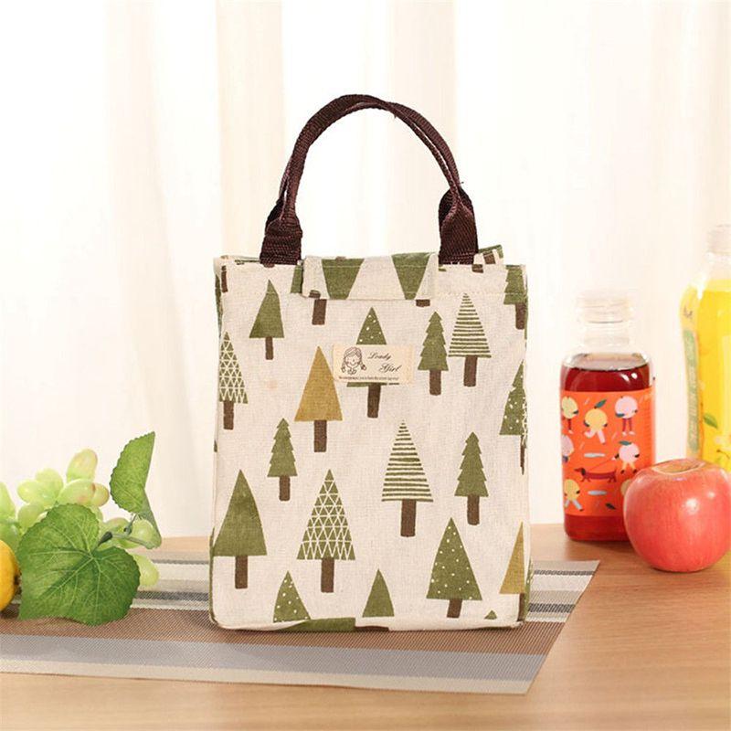 Charming Hedgehog And Whale Canvas Cooler Lunch Bag With Thermal Insulation