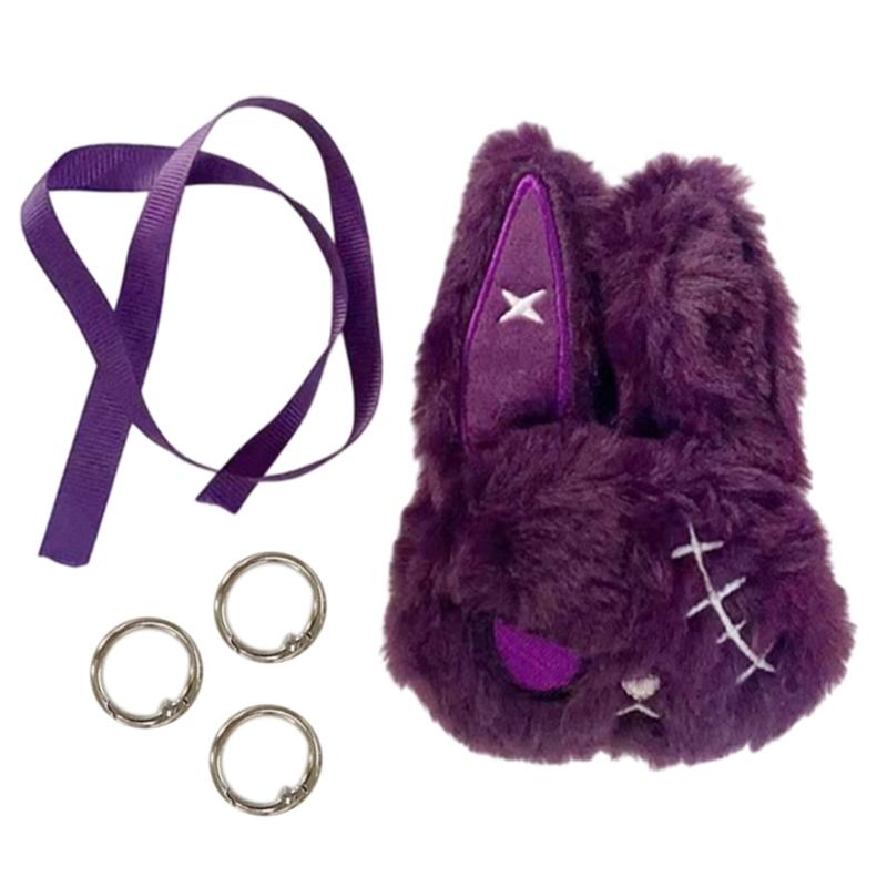 Dark Style Rabbit Plush Keychain Cute Rabbit Toy Stylish Keyrings Pendant Accessory For Bag Keys And Home Decors